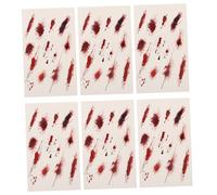 Gatuida 6pcs Halloween Scar Stickers Realistic Fake Wound Body Decals for Vampire Makeup Lightweight Skin Friendly Design for Theatrical Props and Party Decorations
