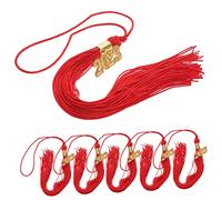Gatuida 6Pcs Handmade Graduation Cap Tassels Red Doctoral Hat Decorations for Graduates Academic Ceremony Accessories Suitable for Caps and Photo Parties
