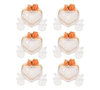 Gatuida 6pcs Heart Carriage Chocolate Box: Heart Carriage Candy Packaging Box - Transparent Snack Containers For Birthday Wedding Valentines Day Treats