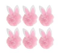Gatuida 6pcs Imitation Rabbit Mini Stuffed Bunny Ears Headband for Easter Cute Plush Bunny Hair Clip Fluffy Pom Ball Easter Decor Embellishments