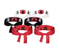 Gatuida 6pcs Japanese Headbands for Men and Chefs, Breathable Polyester Karate and Cooking Headband with Stylish Ninja Print for Occasions, Sweat-absorbent and Distinctive Design
