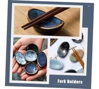 Gatuida 6Pcs Japanese Style Ceramic Chopstick Rests with Smooth Skid Surface and Elegant Tableware Holders for Chopsticks Spoons Forks Kitchen Utensils Practical Dining Decor