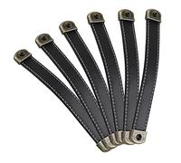 Gatuida 6pcs Leather Drawer Pull Handles for Cabinet Wardrobe Dresser Vintage Style Leather Pulls with Spacing Easy to Install Furniture Handles for Home Decoration