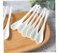 Gatuida 6Pcs Long Handle Ceramic Stirring Spoons Smooth Surface Easy Clean Beverage and Soup Mixing Spoons for Bars Parties Milk Tea Shops and Homemade Desserts