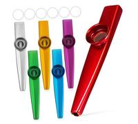 Gatuida 6Pcs Metal Kazoo for Adults Easy to Use Musical Instruments for Rhythm Melody Practice Durable Kazoo with Diaphragms for Music Enlightenment