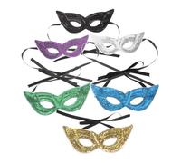Gatuida 6Pcs Metallic Gras Half Face Masks with Sequins and Rhinestones Eye Masks for Festive Events for Parties Carnival Celebrations and Themed Decorations