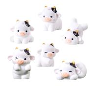 Gatuida 6pcs Mini Cow Figurines Garden Landscaping Ornament Micro Landscape Decoration for Table Bonsai Balcony Lightweight Cute Animal Figures Gift for Friends