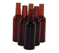 Gatuida 6pcs Miniature Beer Bottles Set Dollhouse Accessories Mini Resin Brown Decorative Bottles for Tiny House Photo Props and Doll Decoration