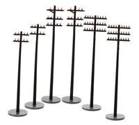 Gatuida 6pcs Miniature Telegraph Poles Model Abs Sand Table Scene Accessories for Train Building and Diorama Smooth Surface Decorative Poles for Gauge Railway Layout