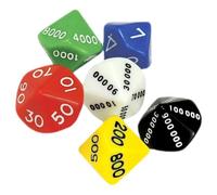 Gatuida 6Pcs Numbered Dice Set for Board Games Rpg Party, Multi-Sided Plastic Dice with Random Colors, Portable Mini Game Supplies for Tabletop and Role Playing Random Color