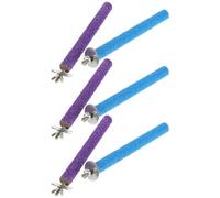 Gatuida 6pcs Parrot Nail Grinding Perch Stand for Cage - 15cm Purple and Blue Sanding Claw Platform - Bird Cage Accessories for Budgies and Parakeets