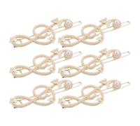 Gatuida 6pcs Pearl Musical Note Hair Clips Flat Faux Metal Clips Music Minimalist Barrettes for Women Girls
