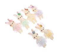 Gatuida 6pcs Plush Bunny Rabbit Dolls Soft Filled Cloth Yarn Ornaments for Clothing Decor DIY Crafts Playmates Easter Soft