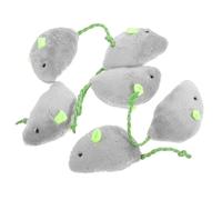 Gatuida 6pcs Plush Mouse Cat Grey - Interactive Stuffed Mouse Chew for Cats and Kittens, Boredom Relief Pet Playtime Entertainment