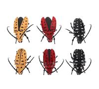 Gatuida 6pcs Realistic Fake Insect Models - Wind Up Simulation Longicorn Beetle Toys Halloween Party Prank Props - Plastic Animal Ornaments