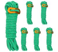 Gatuida 6pcs Reflective Tent Guide Rope Lightweight Guy Line Cord with Adjuster Guyline Tent Cord Tensioner for Camping Hiking Backpacking Essential Survival Gear Green