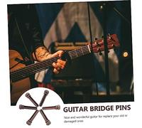 Gatuida 6pcs Rosewood Guitar Bridge Pins Set Acoustic String Pegs for Folk Guitar Replacement End Pins