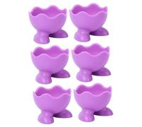 Gatuida 6Pcs Silicone Egg Cups with Stable Feet Non-Toxic Hard-Boiled Egg Holders Kitchen Gadget for Breakfast Cooking Dishwasher Safe Random Color Random Color