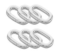 Gatuida 6pcs Silver Oval Jewelry Clasps Carabiner Connectors for Necklace and Bracelet Making Easy Assembly Pendant Closures with Quick Release Mini Spring Clips