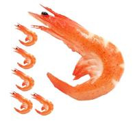 Gatuida 6pcs Simulated Shrimp Fake Food Decor Lifelike Design Bright Orange Pvc Shrimp Shape Sturdy Non-fading Tear-resistant Photo Prop for Model Houses and Bars