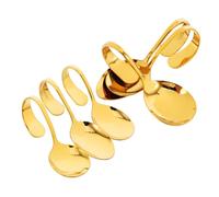Gatuida 6pcs Stainless Steel Buffet Serving Spoons Curved Handle Reusable Catering Utensils for Seafood Sushi Salad Dessert Family Restaurant Banquet Use