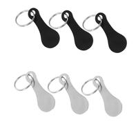 Gatuida 6pcs Stainless Steel Shopping Cart Token Keychain Portable Dual-purpose Grocery Trolley Coin Key Ring for Organized Key Holding and Convenient Supermarket Use