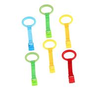 Gatuida 6pcs Standing Pull Ring Nursery Crib Hanging Rings Boy Girl Bed Hand Pull Learning Walking Assist Tools