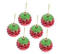 Gatuida 6pcs Strawberry Plastic Hanging Balls Decorative Props for Birthday Party Home Garden Festival Theme Decorations