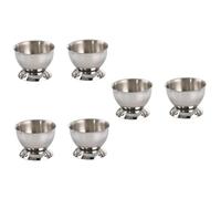 Gatuida 6pcs Stylish Stainless Steel Egg Holder Large Egg Cup Boiled Stand Kitchen Tool for Tea Napkins Dining