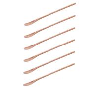 Gatuida 6pcs Sugar Spoon Stirring Spoon Espresso Stirrer Wood Teaspoons Milk Ice Cream Soup Dessert Coffee Cake Long-Handle Wood Light Brown