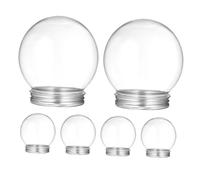 Gatuida 6pcs Transparent Plastic Snow Globe DIY Craft Jars with Screw Lids Clear Candy Containers Spillproof Seal for Organizing Crafts and Party Favors