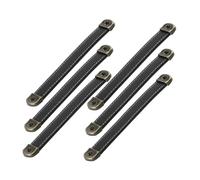 Gatuida 6Pcs Vintage Leather Drawer Pull Handles Soft Flexible Wardrobe Door Pulls for Cupboards Dressers Cabinets Easy DIY Replacement Durable Spacing Antique Finish