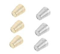 Gatuida 6pcs Vintage Metal Sewing Thimble for Finger Protection Comfortable Fit for DIY Crafts and Embroidery Needle Guards for Safe Hand Stitching and Thick Handling
