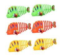 Gatuida 6pcs Wind Up Cartoon Fish for Bath Plastic Water Plaything with Swinging Mechanism Mixed Colors for Motor Skill Development and Fun Bathtime Activity