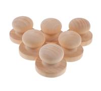 Gatuida 6pcs Wooden Stamp Handle Smooth Carved Round Replacement Parts for Wax Seal Scrapbooking Crafting Comfortable Grip Solid Wood
