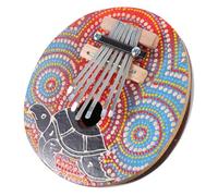 Gatuida 7-key Mini Thumb Piano Kalimba Colorful Coconut Shell Finger Piano Musical Instrument for Beginners Random Patterns