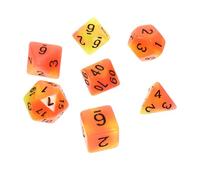 Gatuida 7PCS Multi-sided Two-color Luminous Polyhedral Dice for Party Games Board Games Rpg Role Playing Glow in Dark Entertainment Dices with Engraved Digital Numbers