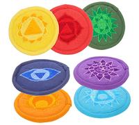 Gatuida 7pcs Tibetan Embroidered Meditation Bowl Cushions Handmade Sound Bowl Pads with Buddha Design Sturdy Material Unique Yoga Studio Decoration for Mindfulness Practice