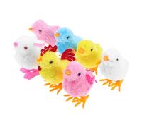 Gatuida 7pcs Wind Up Jumping Chicks and Bunny Plush for Easter Party Favors Soft Plush Spring Driven Animal with Chick Rooster Hen and Rabbit Designs