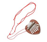 Gatuida 8 Keys Heart Shaped Kalimba Thumb Piano Wooden Finger Piano Lightweight Comfortable Hand Feeling Unique Design Mini Compact Size for Beginners and Boys and Girls Musical