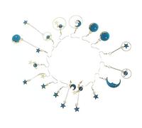 Gatuida 8 Pairs Planet Theme Costume Earrings for Women Asymmetrical Blue Sky Dangle Drop Ear Jewelry Zinc Alloy Hoop Earrings Parties Weddings Work Mother's Day
