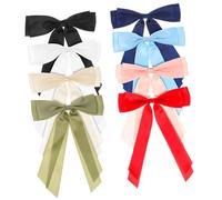 Gatuida 8 Pcs Cute Bow Hair Clips for Women Non Slip Alligator Barrettes White Navy Blue Red Green Stylish Durable Polyester Hair Accessories