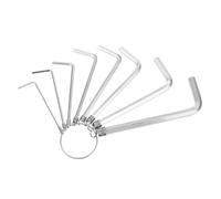 Gatuida 8 Pcs Hex Key Wrench Set Allen Wrench Steel Silver Short End Flat Head Design for Mechanics and Metal Workers