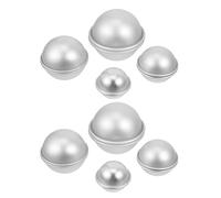Gatuida 8 Sets Metal Bath Bomb Molds - Aluminium Alloy Bath Salt Ball Bomb Molds - Sphere Shaped DIY Crafting Metal Baking Supplies Multi Sizes