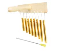 Gatuida 8-tone Aluminum Tube Percussion Wind Chime Set with Solid Aluminum Tubes, Monophonic Sound Musical Teaching Aid for Kids, Gold 8-tone Bundle Bell Arrangement Instrument for Music Education