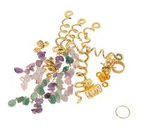Gatuida 80pcs Natural Stone Hair Charms with Metal for Braids and Dreadlocks Ethnic-inspired Hair Jewelry for Women for Parties and Everyday Styling