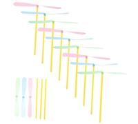 Gatuida 80pcs Plastic Flying for Outdoor Exercise Hand-operated Dragonfly Helicopter Swirling Garden Summer Fun Random Color