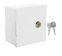 Gatuida 86-Type Lockable Electrical Outlet Cover White Iron Socket Protector with Safety Lock, Weather-Resistant Wall Receptacle Protective Box for Indoor and Outdoor Use