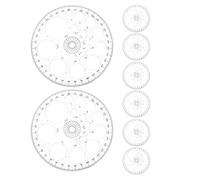 Gatuida 8pcs 360 Degree round Protractor Set with High Accuracy Scales Reusable Ps Material Protractors for Drawing and Daily Work Office Templates