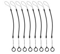 Gatuida 8pcs Black Stylus Pen Lanyard Coil Set with Elastic Spring Rope, Anti-Loss Pen Holder Strap for Tablet Touchscreen, Portable Short Tether for Handwriting and Drawing